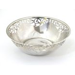 A silver bon bon dish with fret work decoration hallmarked Sheffield 1899 maker Roberts & Belk