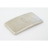 A silver card case hallmarked Birmingham 1901 maker George Goodman 3 1/4" x 1 3/4"