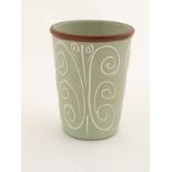 A Denby stoneware vase in the Ferndale pattern,