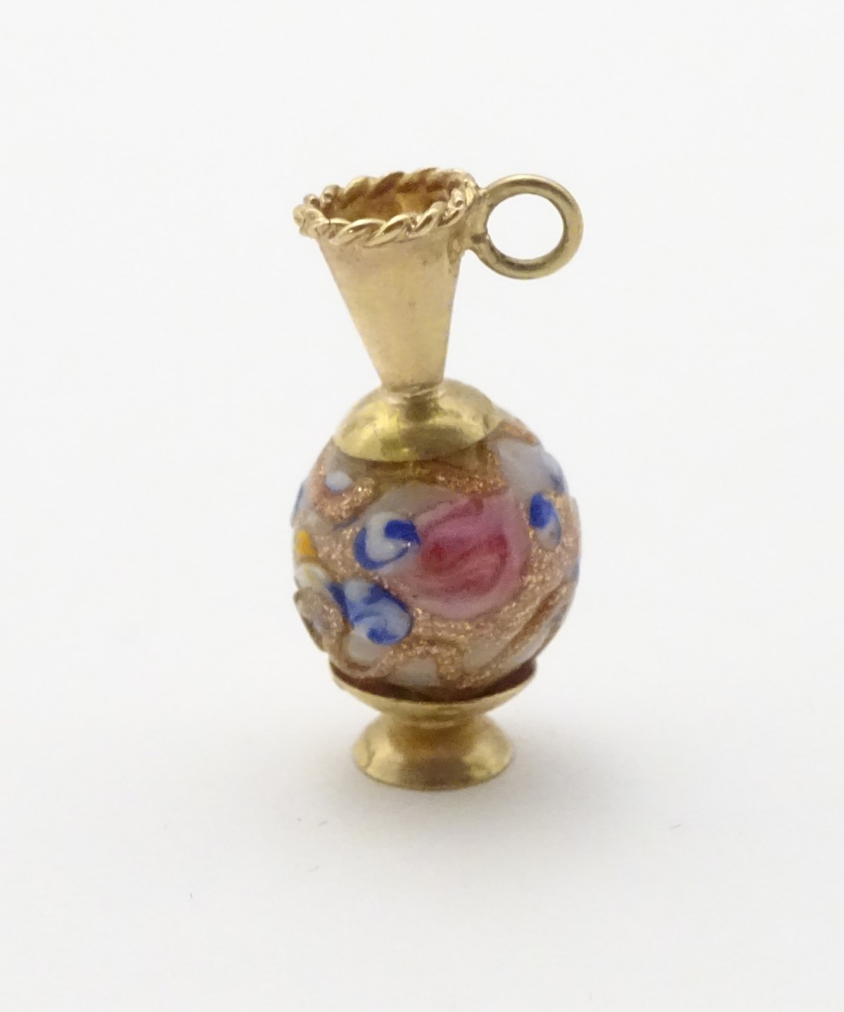 A 9ct gold charm formed as a ewer with a Venetian bead formed body. - Image 4 of 7