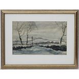 Dorothy Blackham, XX, Irish School, Watercolour, 'Near Home Snow, The Airport Road',