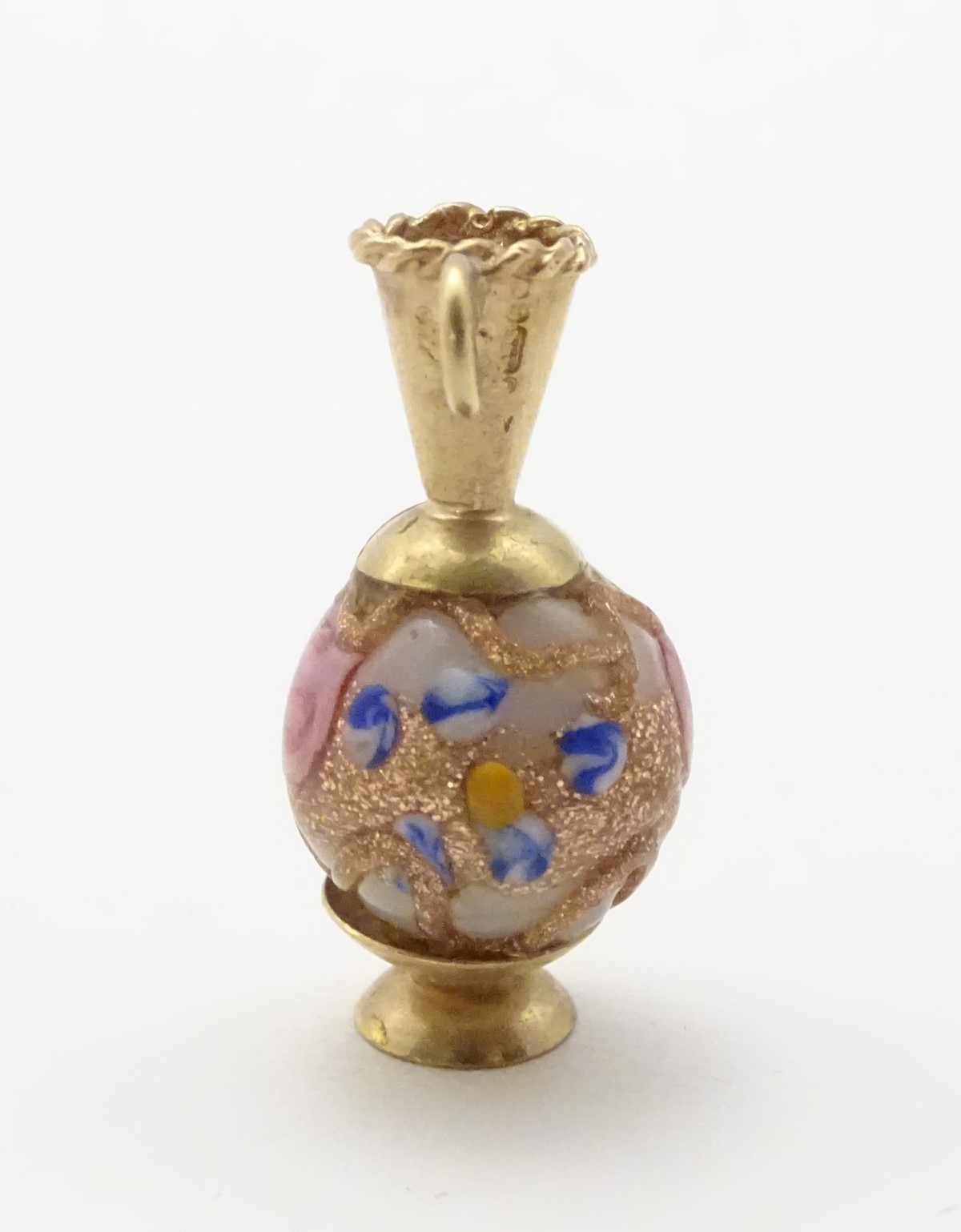 A 9ct gold charm formed as a ewer with a Venetian bead formed body. - Image 6 of 7