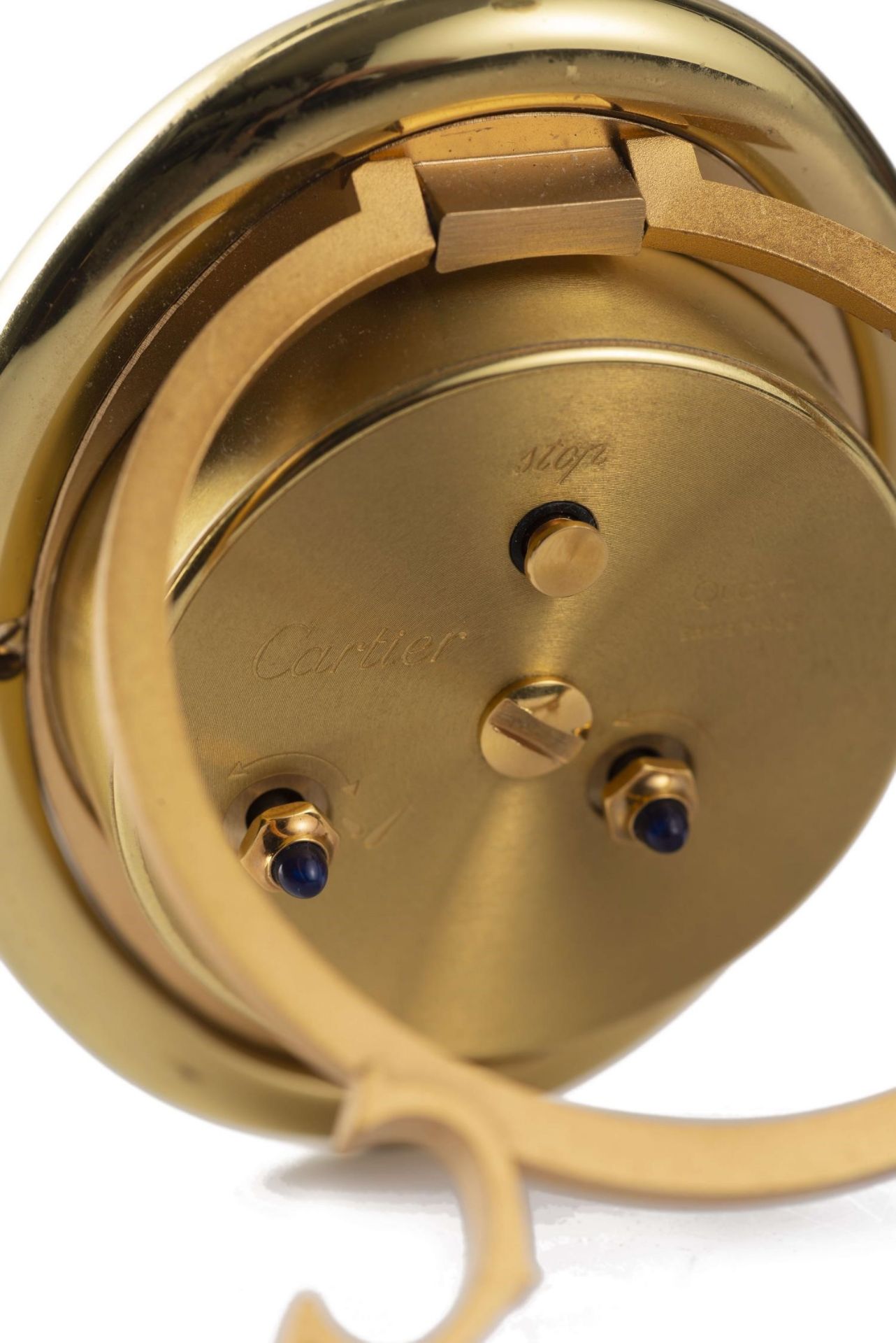 Cartier, Must de, 3 pendulettes réveil à boîtier de forme ovale en métal doré [...] - Bild 4 aus 8