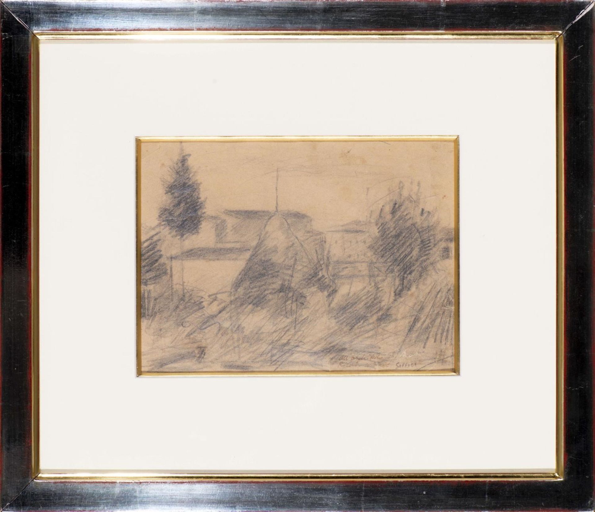 Ardengo Soffici (1879-1964), "Pagliaio". Crayon sur papier, sbd et dedicacé à [...] - Bild 2 aus 4