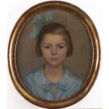 François de Ribaupierre (1886-1981), "Portrait de jeune fille en bleu" Pastel sur [...]