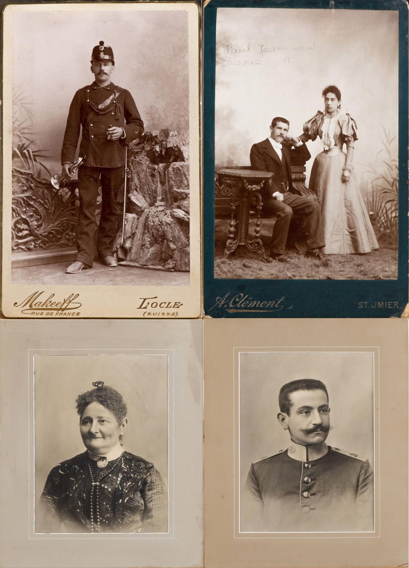 Deux photographies par Nitsche à Lausanne sbd et daté 1897 "Portrait d'un militaire [...]