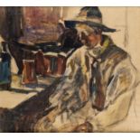 Rudolf Schweitzer-Cumpana (1886-1975), "Le penseur" Aquarelle sur carton sbd 38x42 [...]