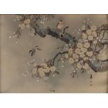 Shòu Shān 壽山, "Petits oiseaux sur une branche de cersisier en fleurs" Aquarelle [...]