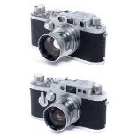 Deux appareils photos Leica III : - Leica III f RD, DRP Ernst Leitz Wetzlar Germany [...]