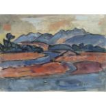 Carl Walter Liner (1914-1997), "Paysage de Corse" Aquarelle sur papier, sbd à vue: [...]