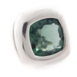 Van Der Bauwede, bague en argent .925 sertie d'un quartz teinté vert T. 53 Poids : [...]