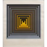 Victor Vasarely (1906-1997), "Composition cinétique en jaune et gris". Lithographie [...]