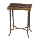 Sellette ou table d'appoint d'époque Nap. III à plateau en marbre griotte, pourtour [...]