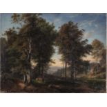 Friedrich II Preller (1838-1901) attribué à, "Le parc de Weimar" Huile sur toile. [...]