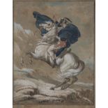 Jacques-Louis David (1748-1825) inspiré de, "Napoléon franchissant les Alpes au col [...]