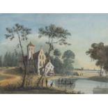 Georges Heriot (circa 1759-1839) attr. école belge, "The Ponds of E Herbach with [...]