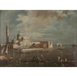 Giacomo Guardi (1764-1835) à la manière de, " Isola di S.Giorgio Maggiore " Huile [...]