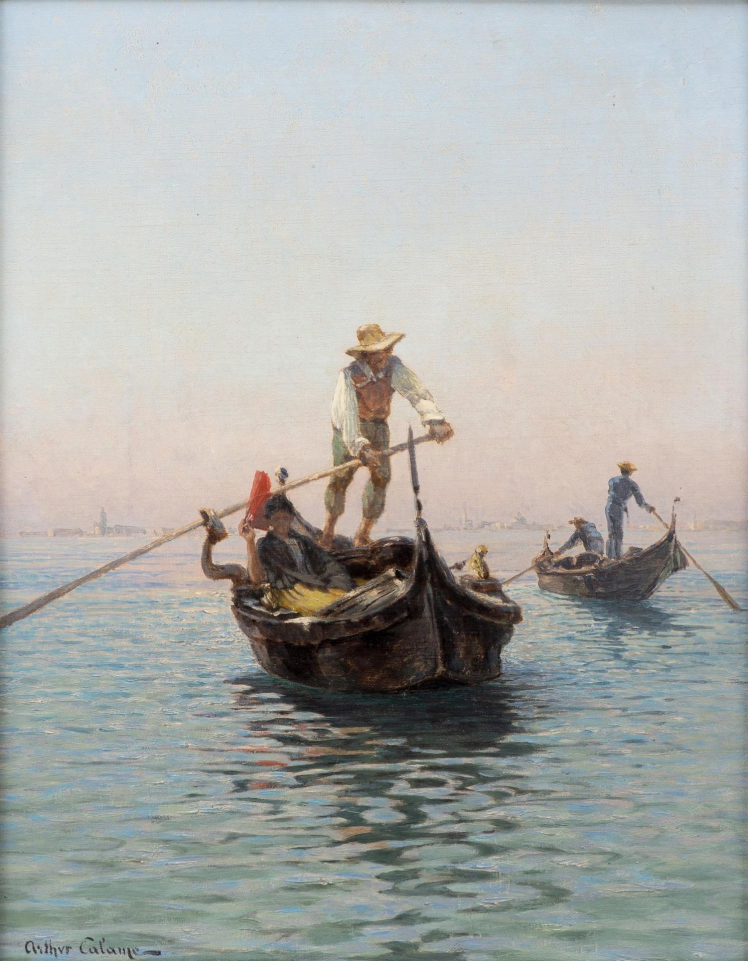 Arthur Calame (1843-1919), "En pleine lagune - Venise"