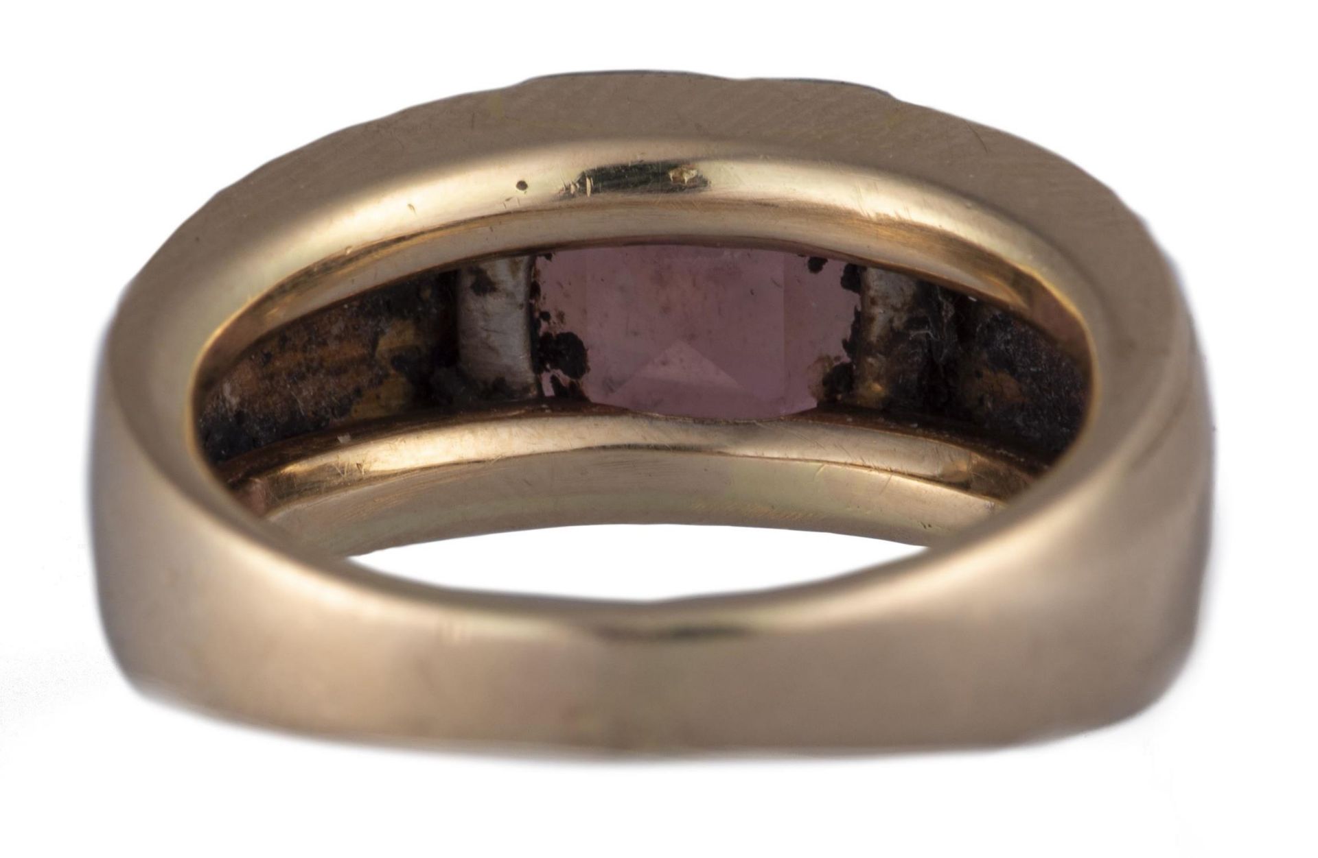 Bague en or .750 avec tourmaline rose de taille coussin - Bild 2 aus 2