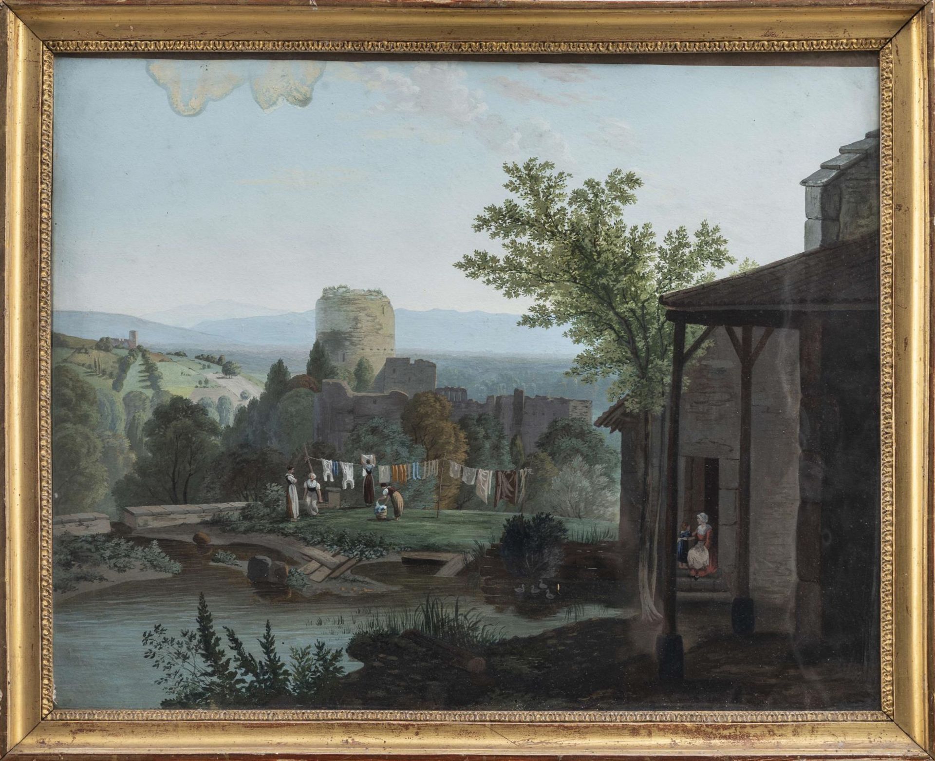 Anonyme XIXe, "Paysage italien" - Bild 2 aus 3