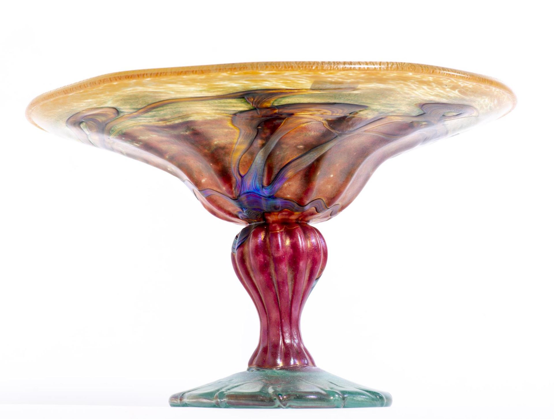 Jean-Claude Novaro (1943-2014), coupe sur pied en verre soufflé.