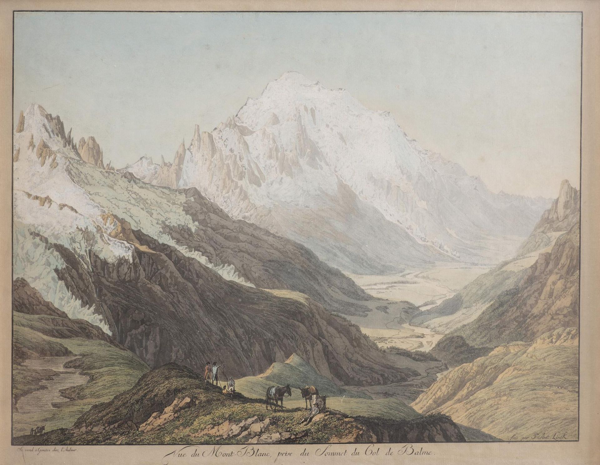 Jean Antoine Linck (1766-1843), "Vue du Mont Blanc, prise du sommet du Col de Balme"