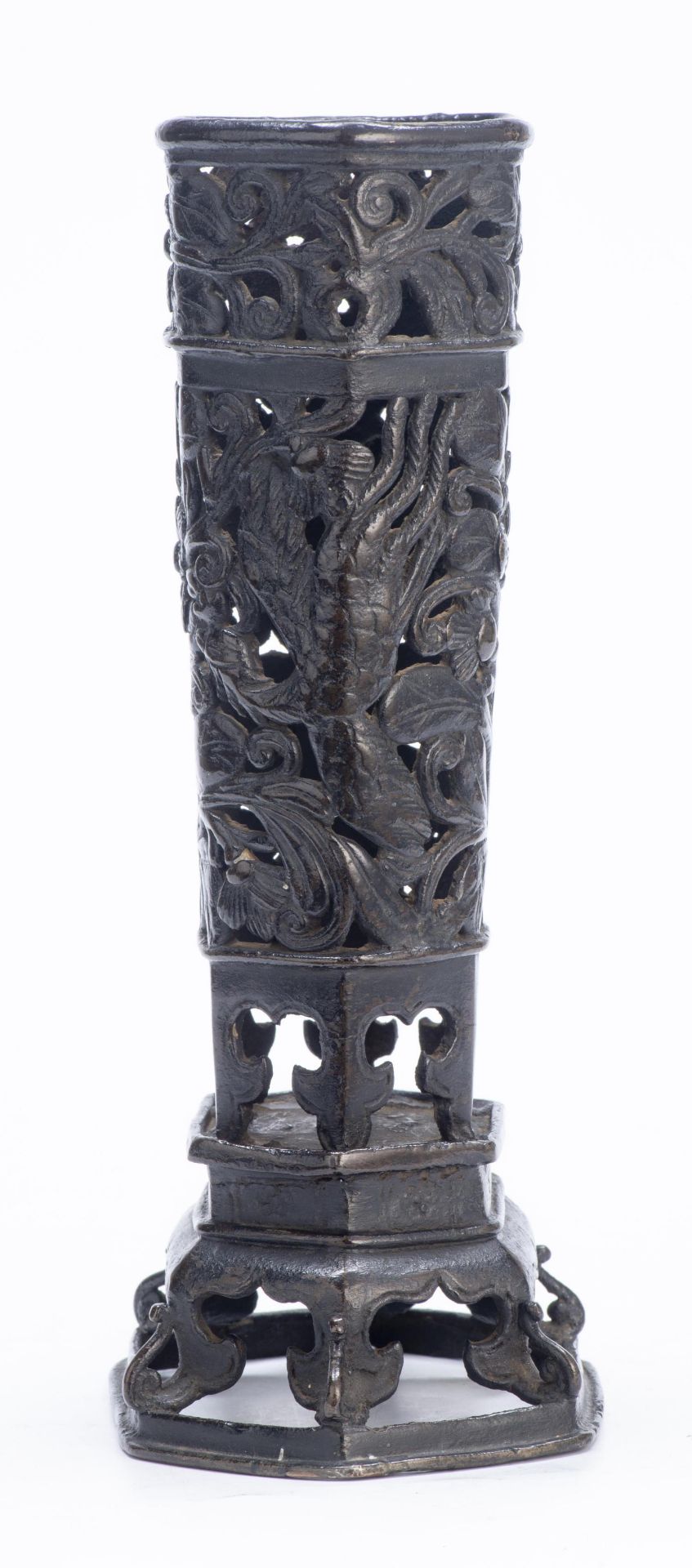 Porte-baguette d'encens en bronze à patine noire de la dynastie Yuan 元時代 - Bild 2 aus 7