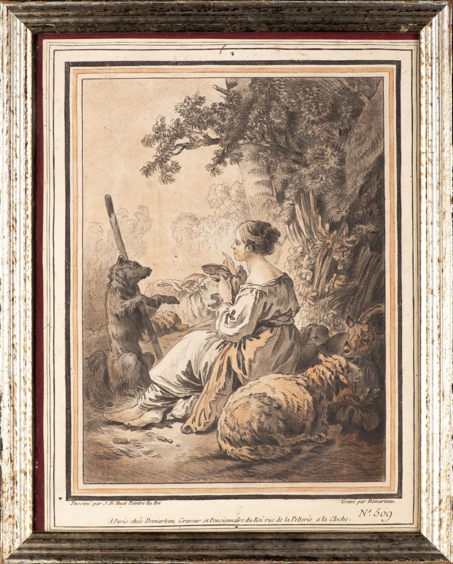 Jean Baptiste Huet (1745-1811) gravé par Demarteau (1722-1776), 2 gravures "Scènes [...] - Bild 5 aus 12