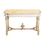 Table de chasse de style Louis XVI avec plateau de marbre jaune