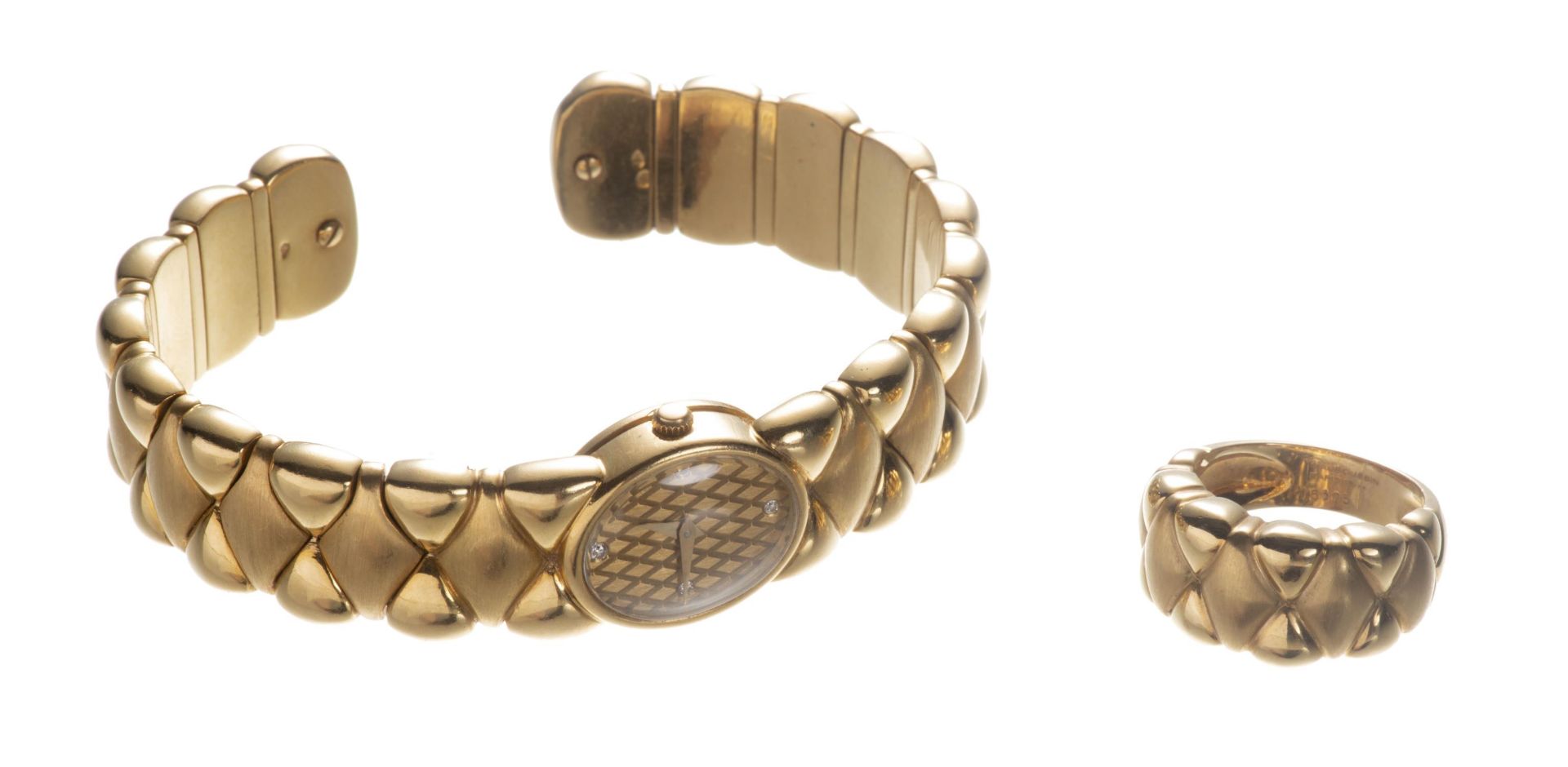 Mauboussin, montre-bracelet en or jaune .750 & bague en or jaune .750