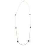 Collier sautoir en argent .925 avec 6 rubis