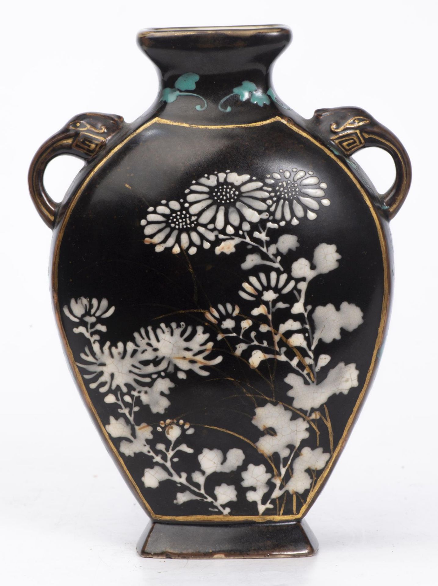 Vase en faïence de Satsuma de l'ère Meiji - Bild 2 aus 4