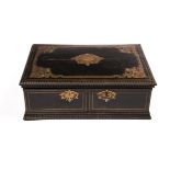 Maison Tahan, coffret en bois laqué noir d'époque Nap. III