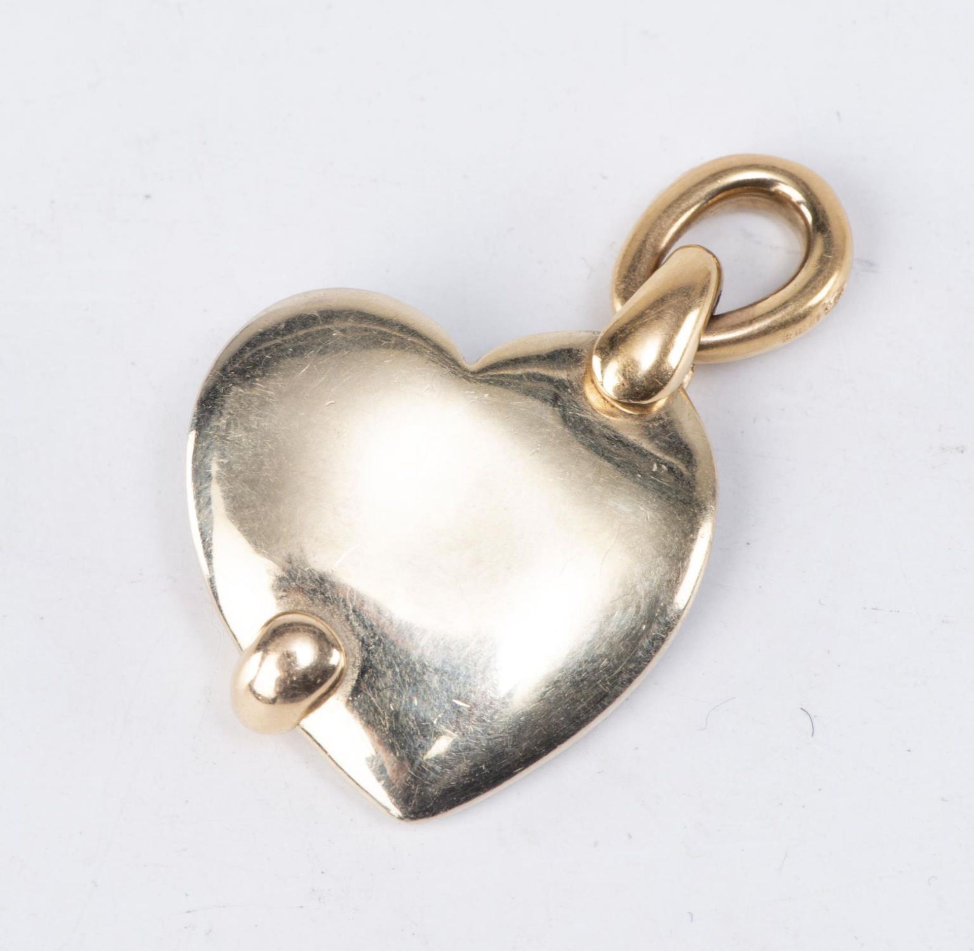 Pomellato, pendentif en forme de cœur en or jaune .750 avec diamants - Bild 2 aus 3