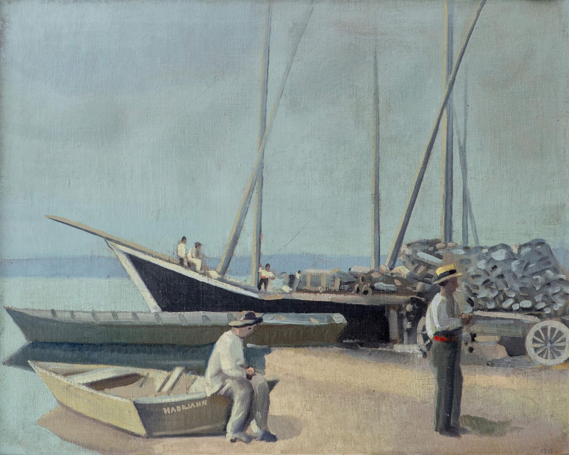 Haberjahn Gabriel-Edouard (1890-1956), "Le port de Genève"