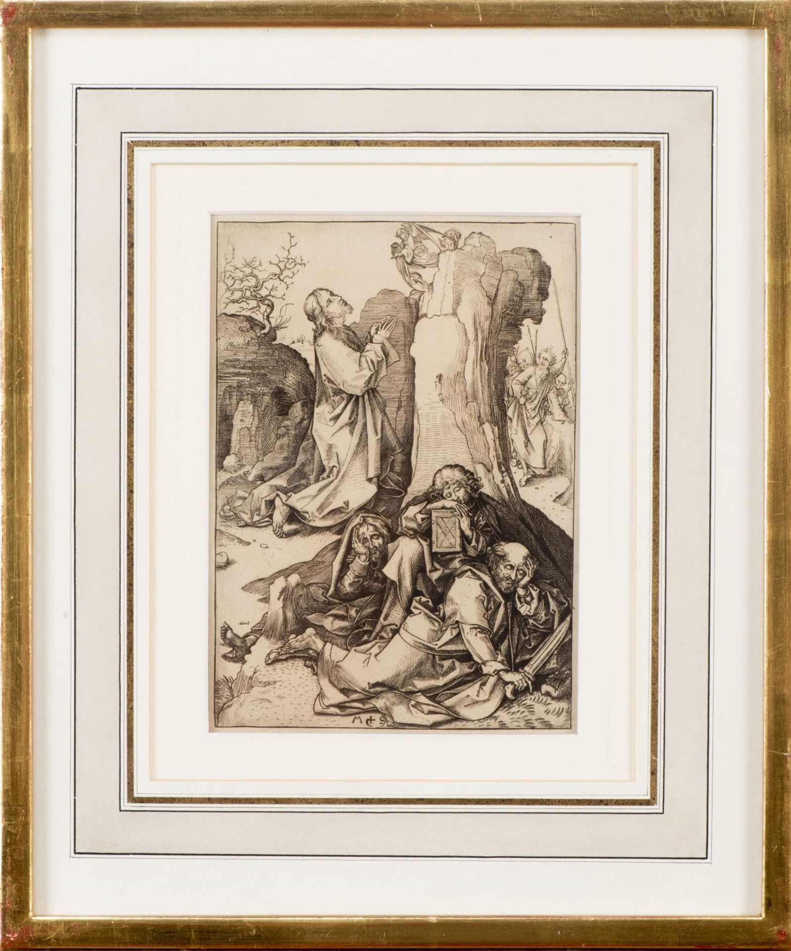 Martin Schongauer (1430/50-1491), "Christ au mont des Oliviers" & "St. John à Patmos" - Bild 2 aus 7