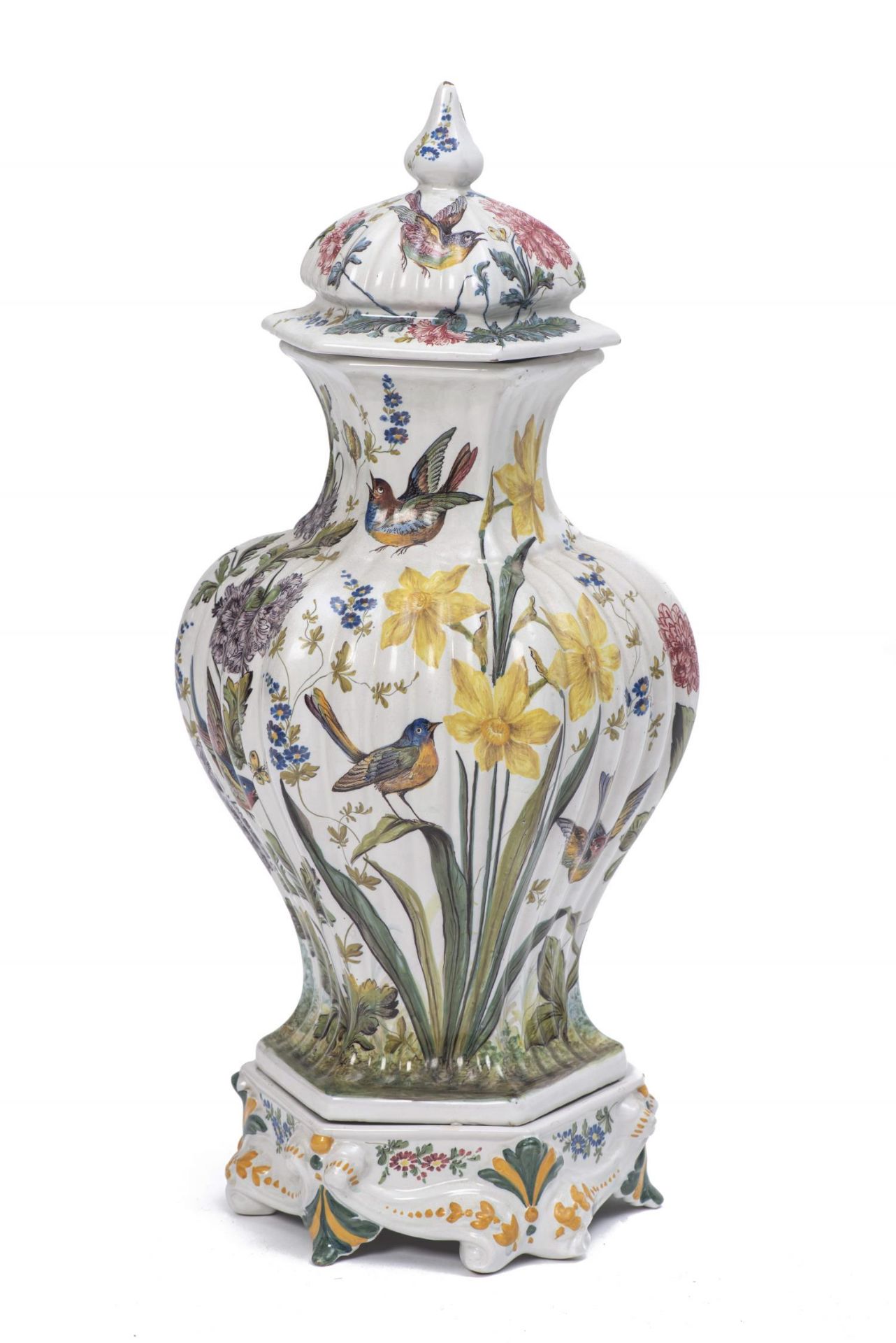 Nove di Bassano, grand vase balustre, Italie XIXe