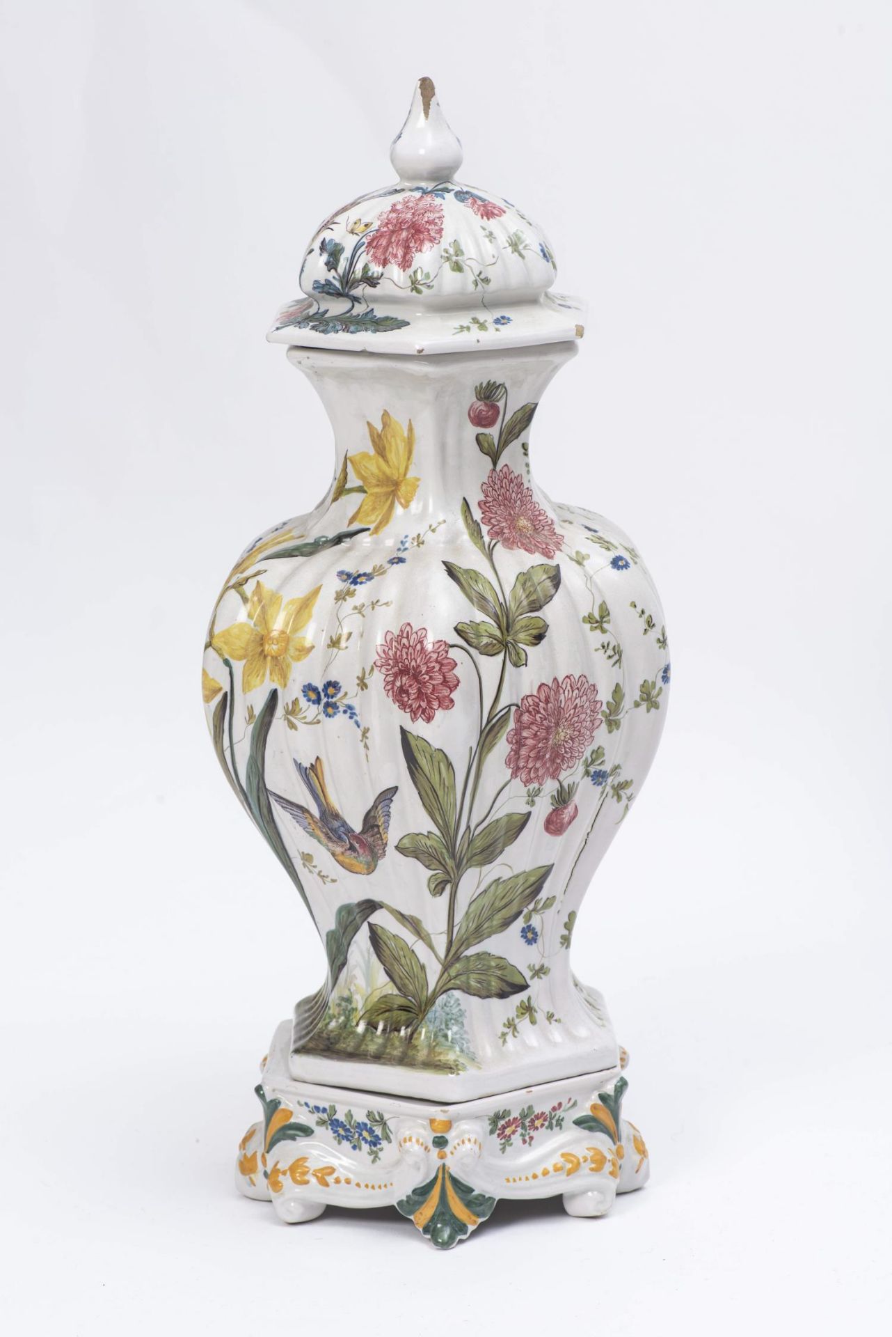 Nove di Bassano, grand vase balustre, Italie XIXe - Bild 2 aus 6