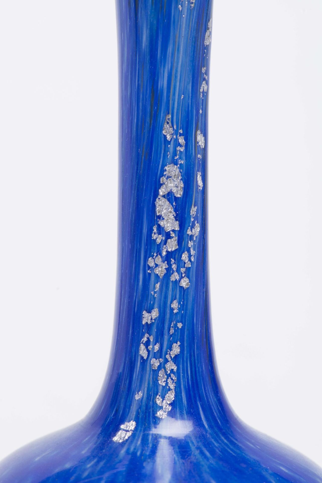 Müller Frères Lunéville, vase soliflore en pâte de verre marmoréen bleu - Bild 5 aus 5