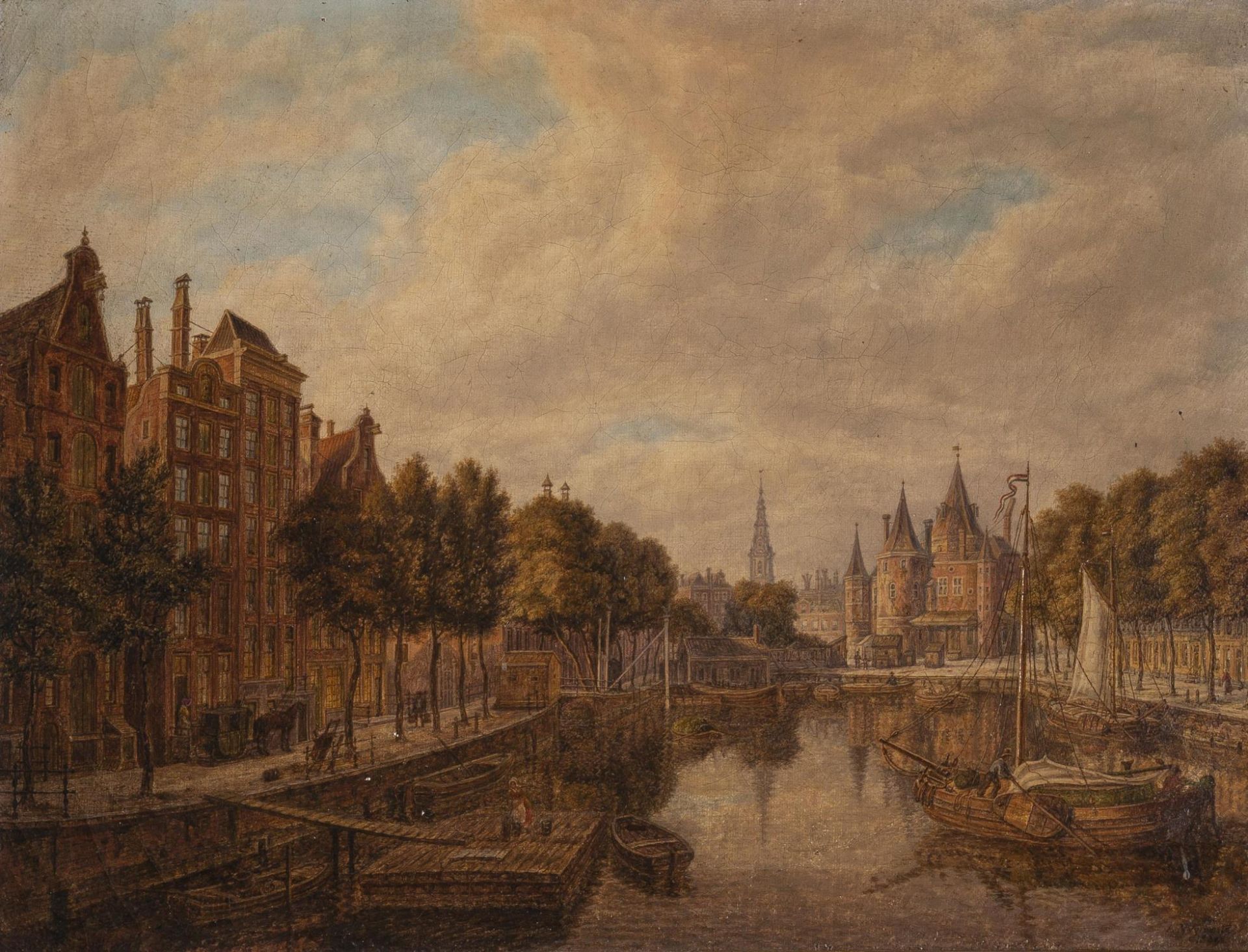 Augustus Wynantz (1795-1848), "Vue du quai du Gueldre à Amsterdam"