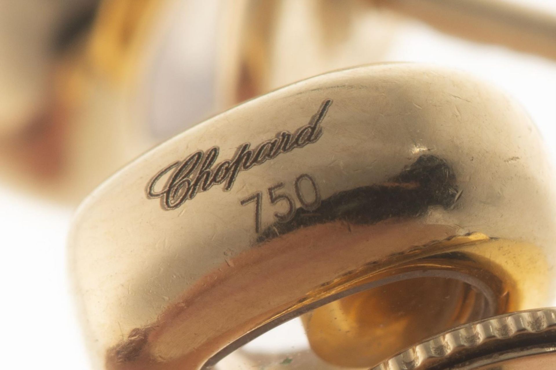Chopard, boucles d'oreilles Happy Diamonds en or jaune .750 en forme de cœur - Bild 4 aus 4
