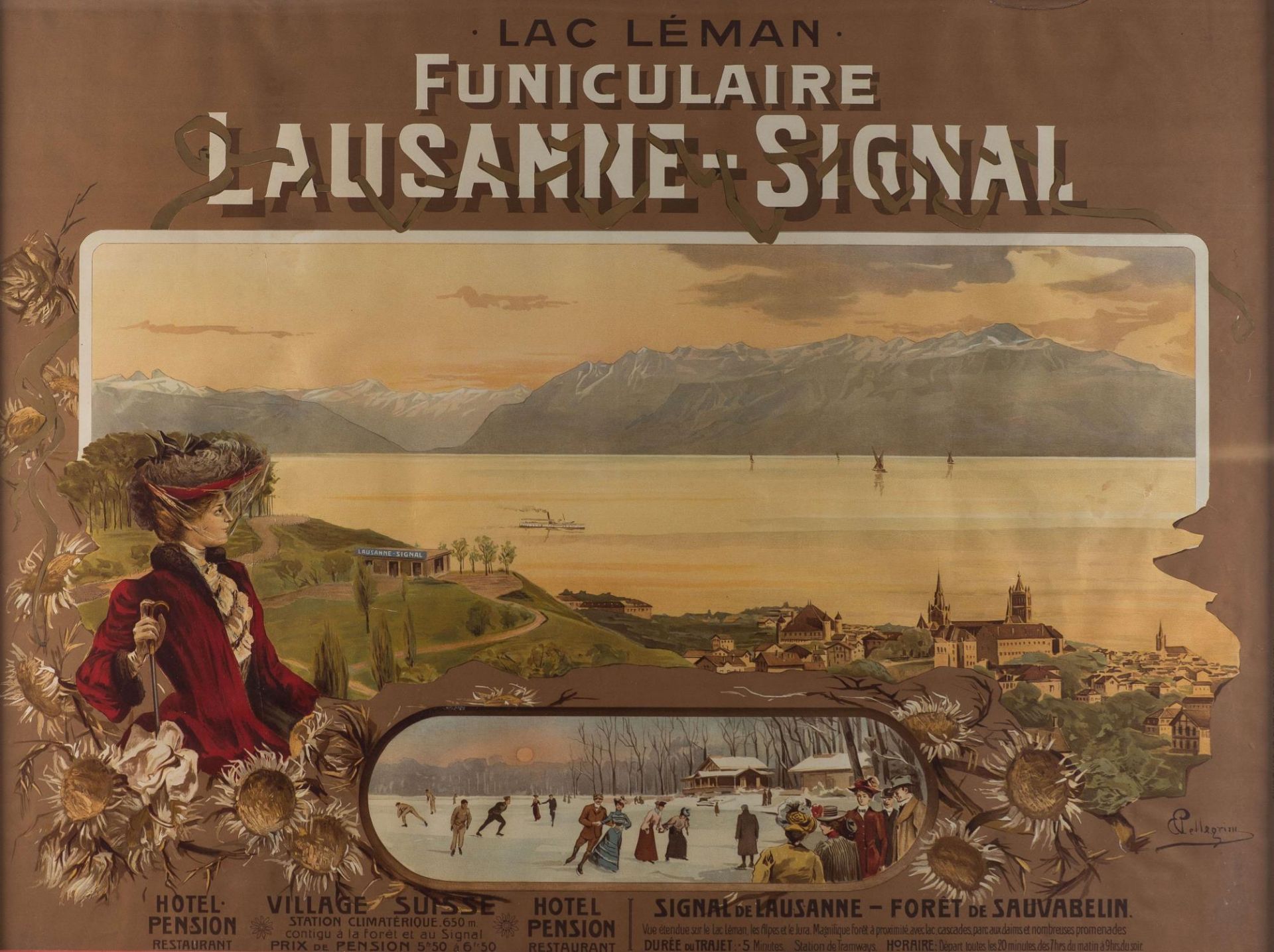 Affiche du Funiculaire Lausanne-Signal par C Pellegrini