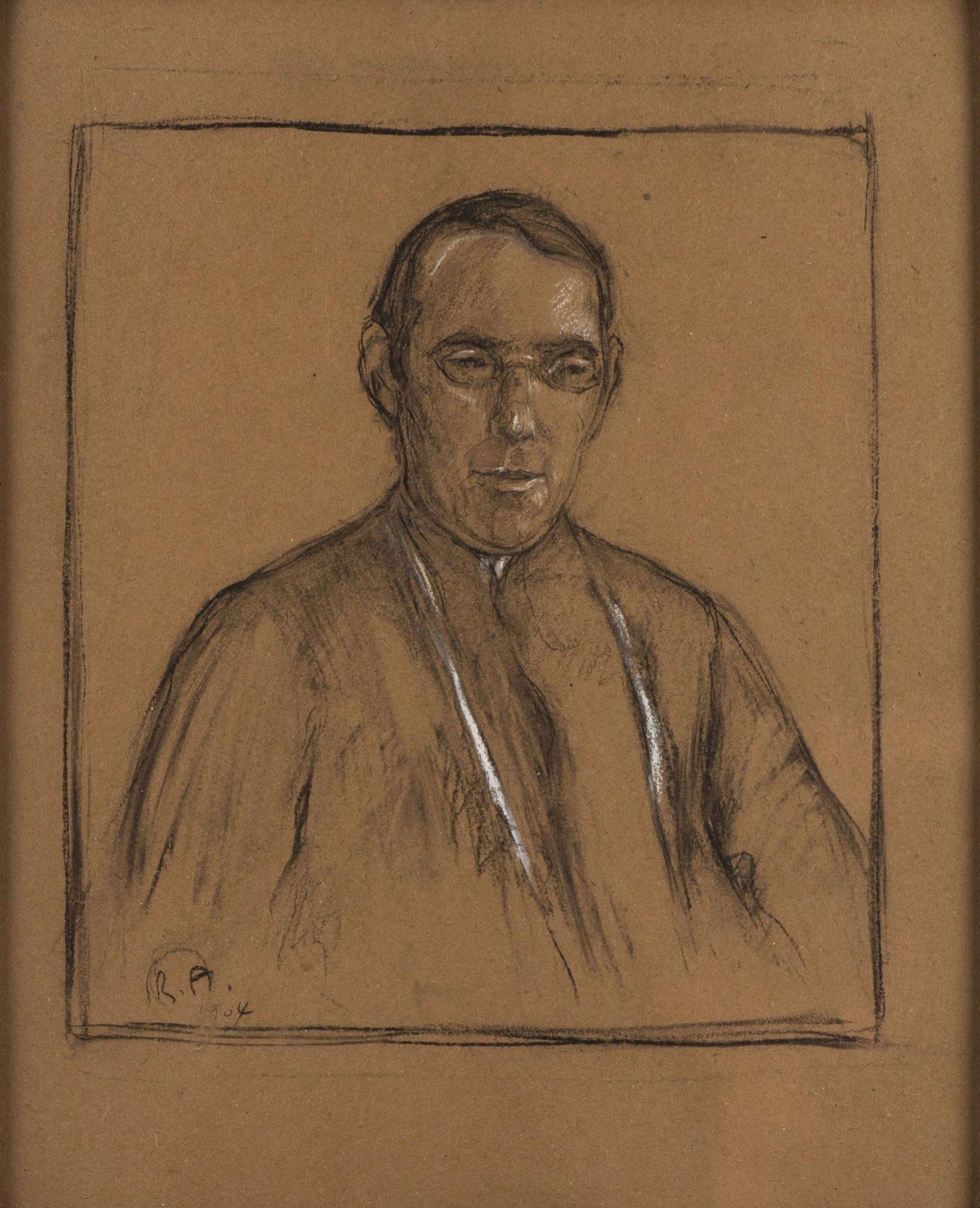 René Auberjonois (1872-1957), "Portrait du chanoine Jules Gross à Lens "
