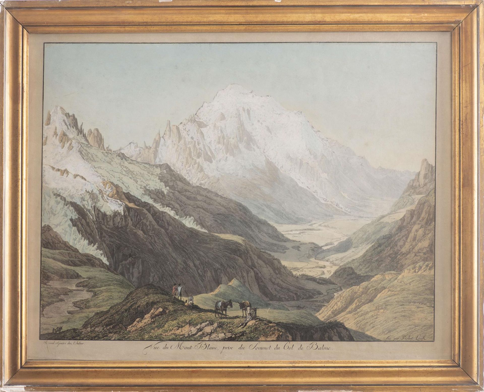 Jean Antoine Linck (1766-1843), "Vue du Mont Blanc, prise du sommet du Col de Balme" - Bild 2 aus 4