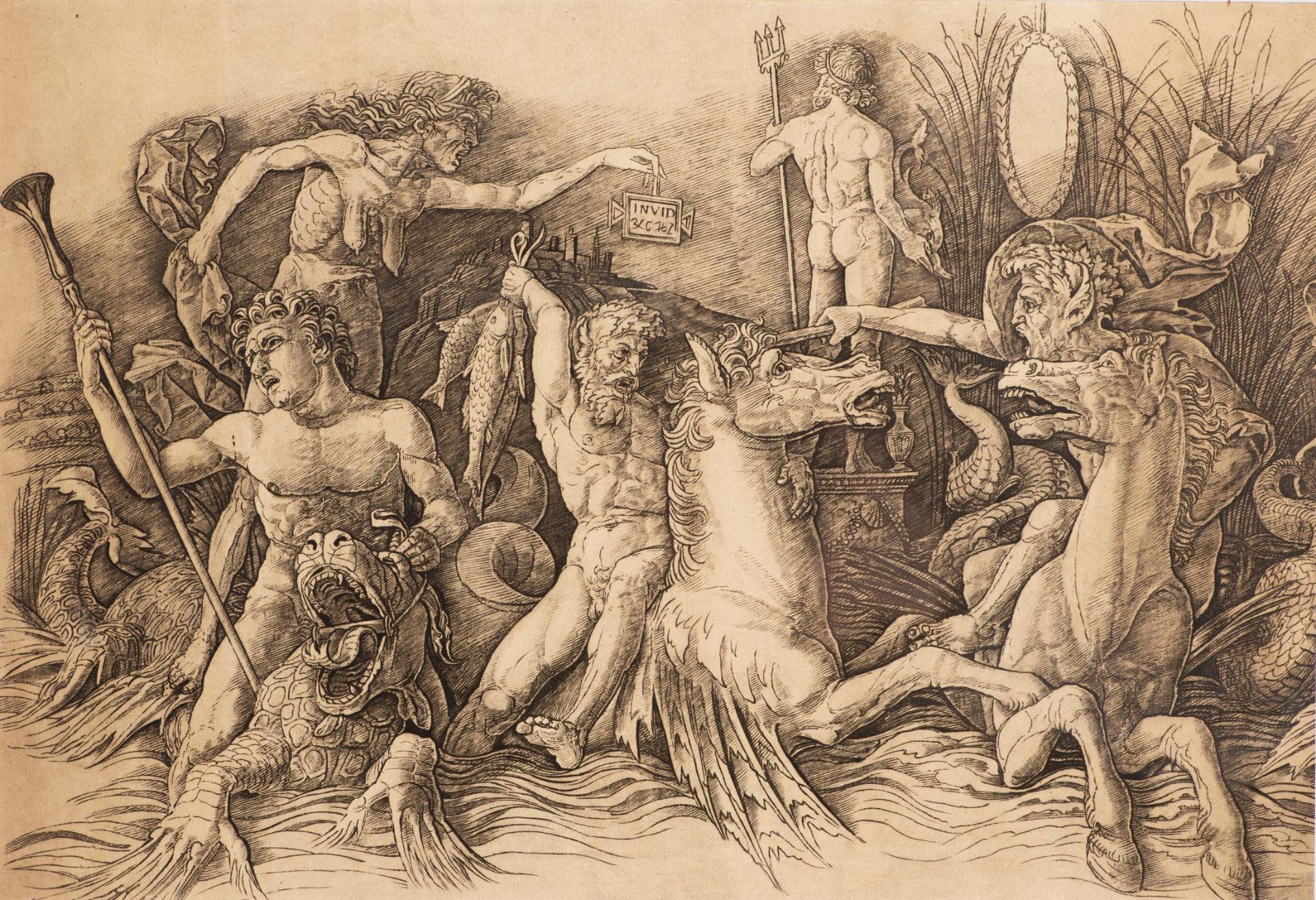 Andrea Mantegna (1431-1506) d'après, "Batailles des Dieux marins"