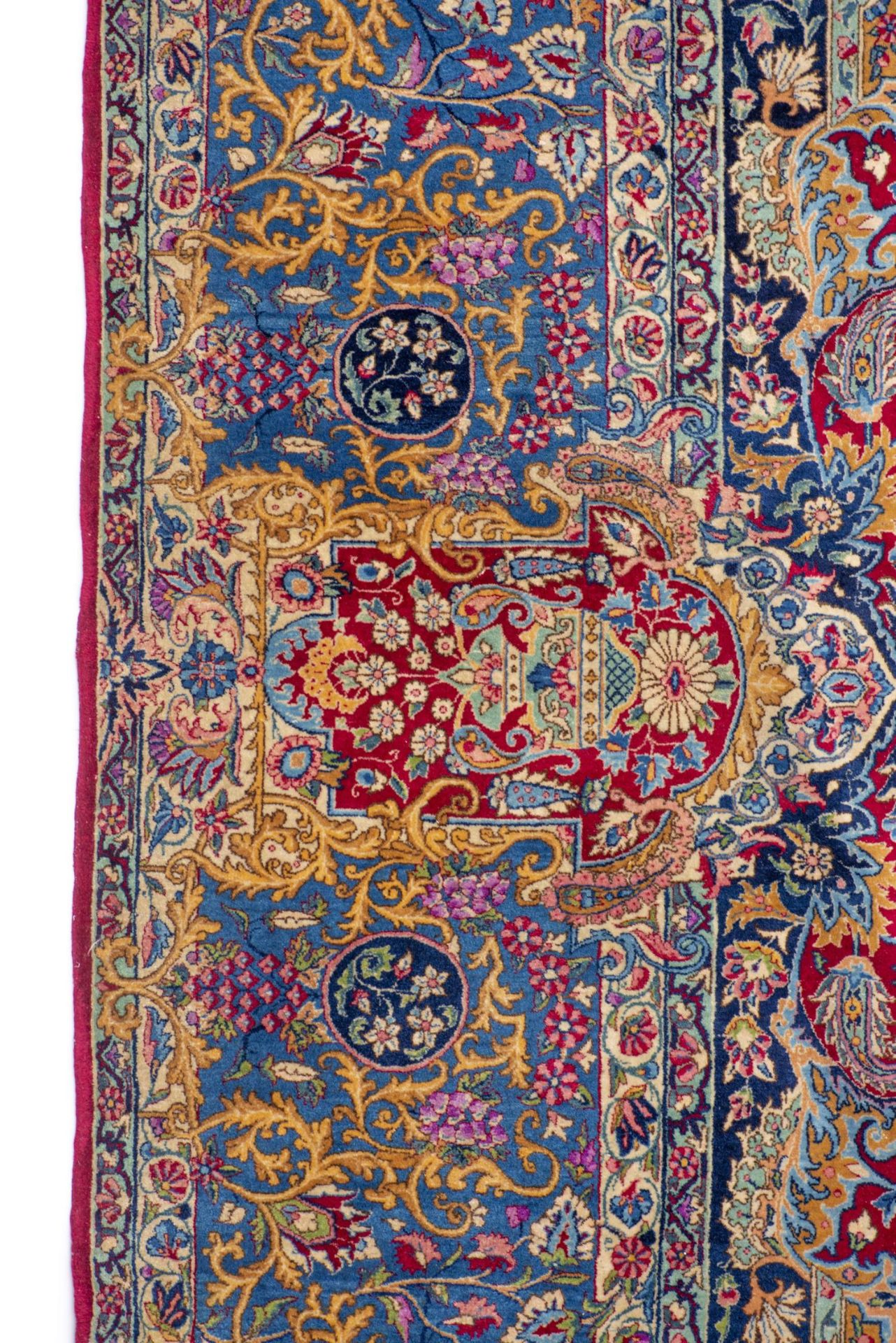Tapis Keshan en laine à décor central d'une large fleur en médaillon - Bild 3 aus 8