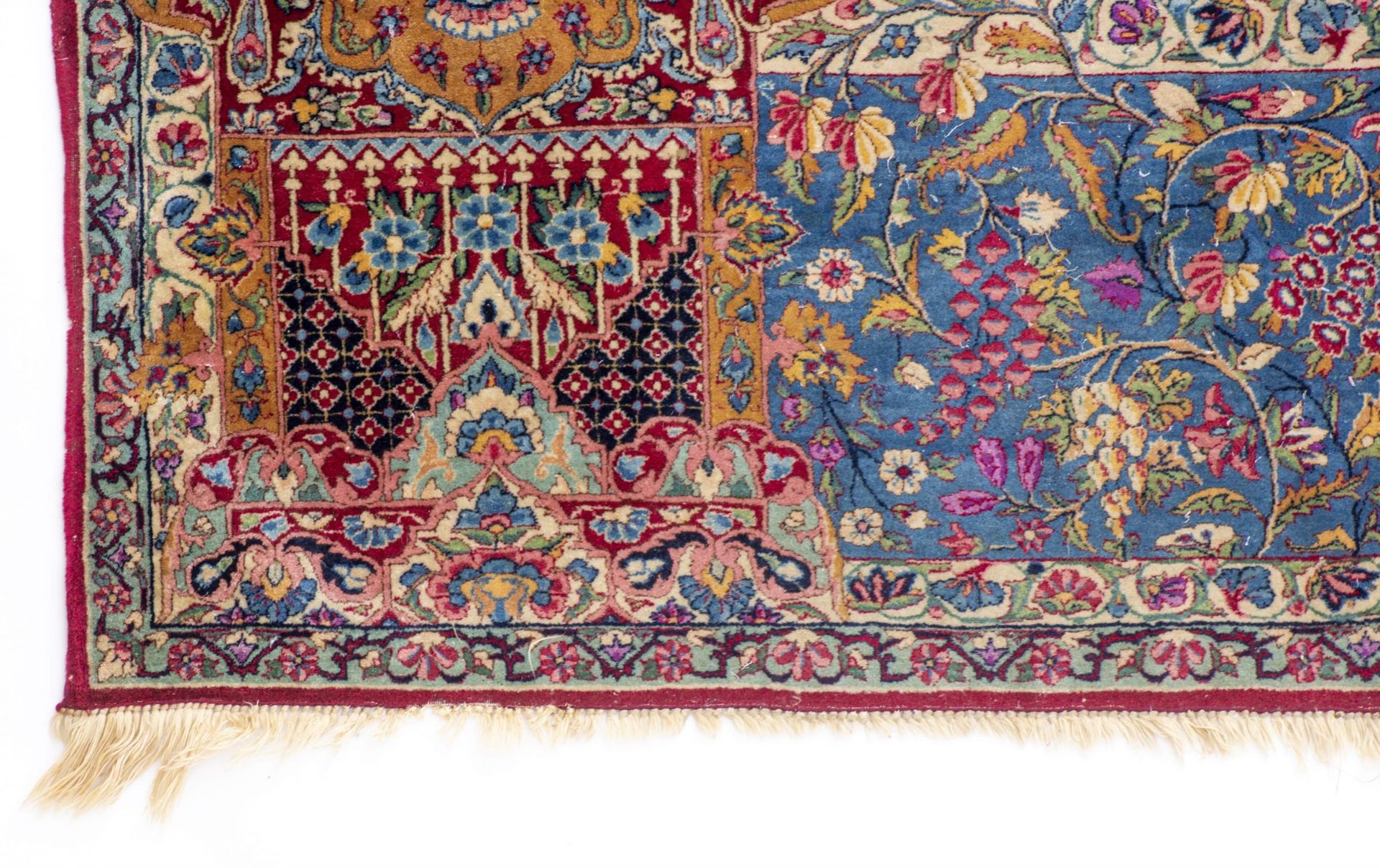 Tapis Keshan en laine à décor central d'une large fleur en médaillon - Bild 4 aus 8