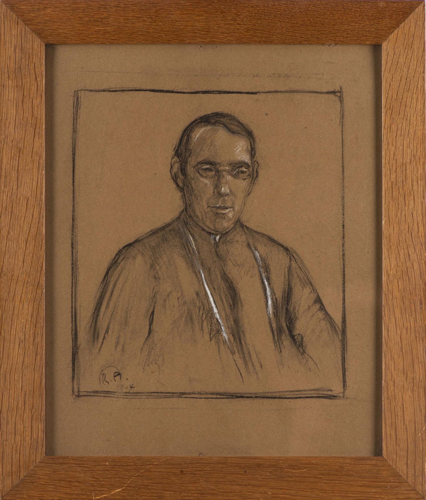 René Auberjonois (1872-1957), "Portrait du chanoine Jules Gross à Lens " - Bild 2 aus 4