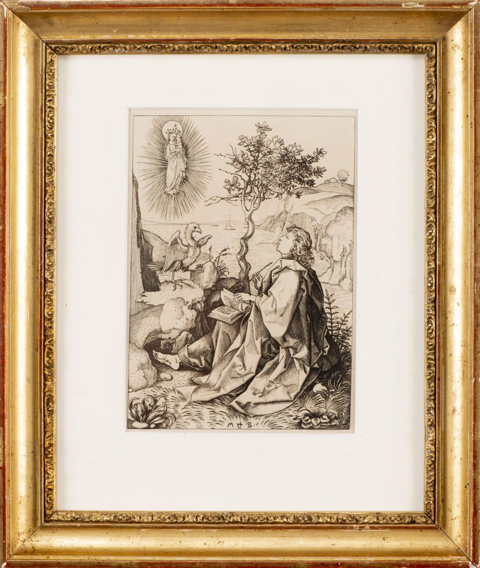 Martin Schongauer (1430/50-1491), "Christ au mont des Oliviers" & "St. John à Patmos" - Bild 4 aus 7