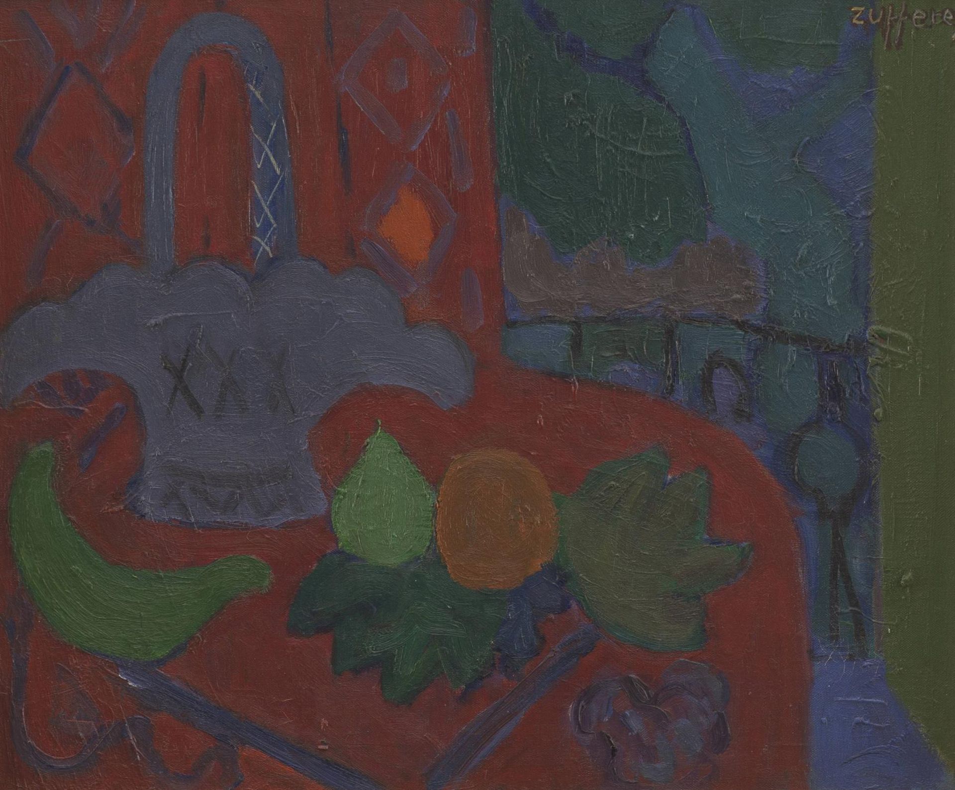 Christiane Zufferey (1920-2011), "Nature morte rouge"